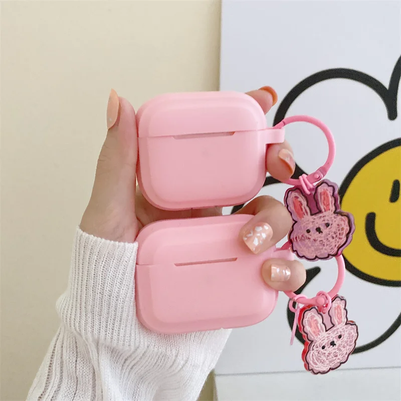

Новый милый брелок-кролик фартуна для Apple Airpods 3, силиконовый мягкий чехол для AirPods 1 2 Pro, защитный чехол