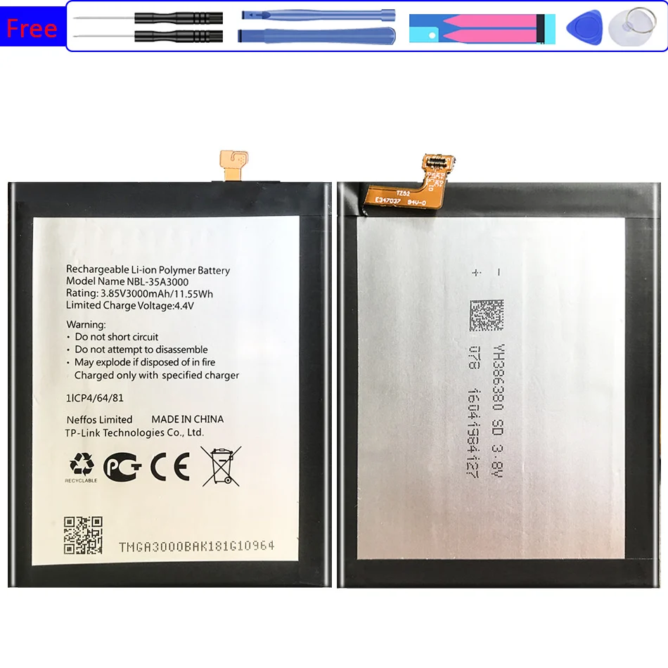 Аккумуляторная батарея на 3000 мАч, Φ Neffos X1Max TP903A TP903C