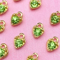 10pcs mini love green crystal fine charms for jewelry making fashion pendants diy earring bracelet necklace handmade accessories