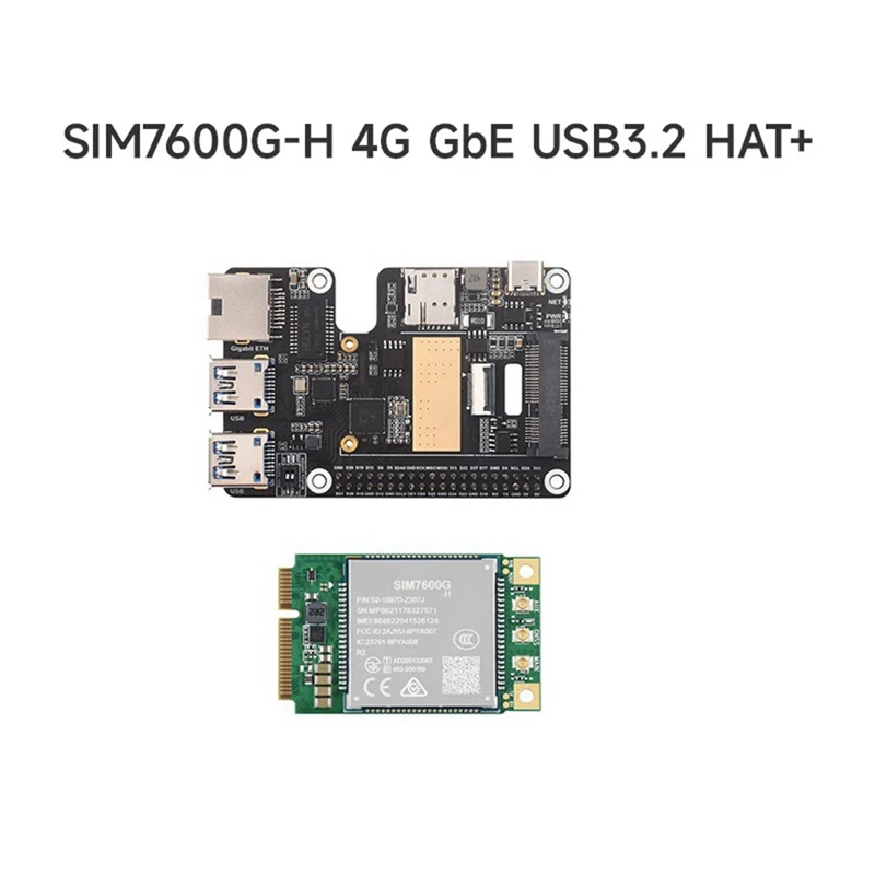 Для Raspberry Pi 5 Pcie на Minipcie 4G Gigabit Ethernet RJ45 usb-хаб HAT + плата адаптера со стандартами