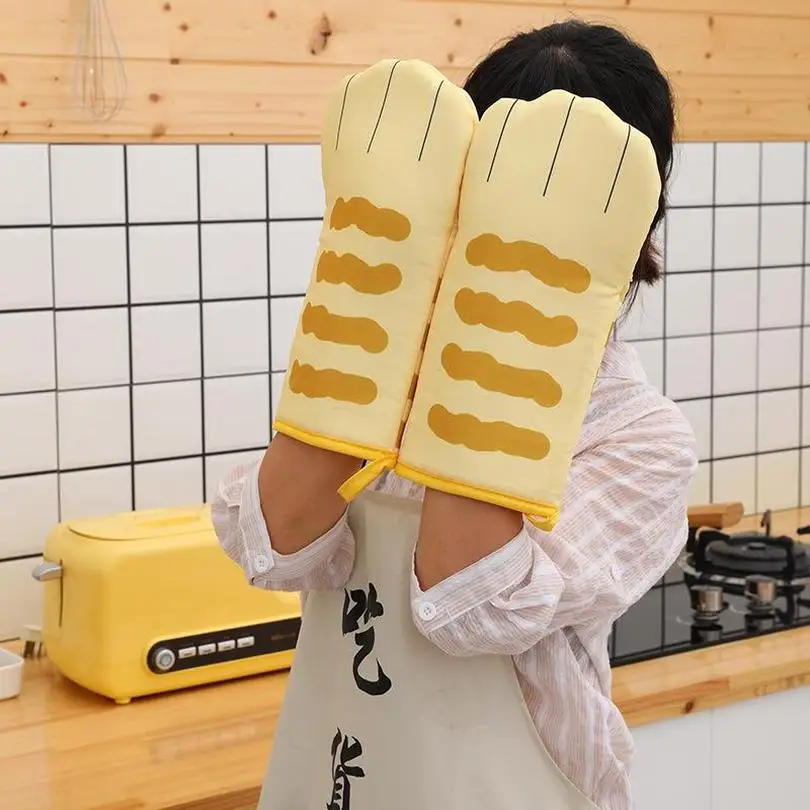 

Household Kitchen Thermal Insulation Gloves Oven Baking Gloves Heat And Scald Proof Microwave Oven Gloves Polyester Gloves
