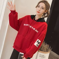 2021 long sleeve hoodies female tracksuits sportswear pullover women print letter casual loose korean fashion hooded sweatshirts