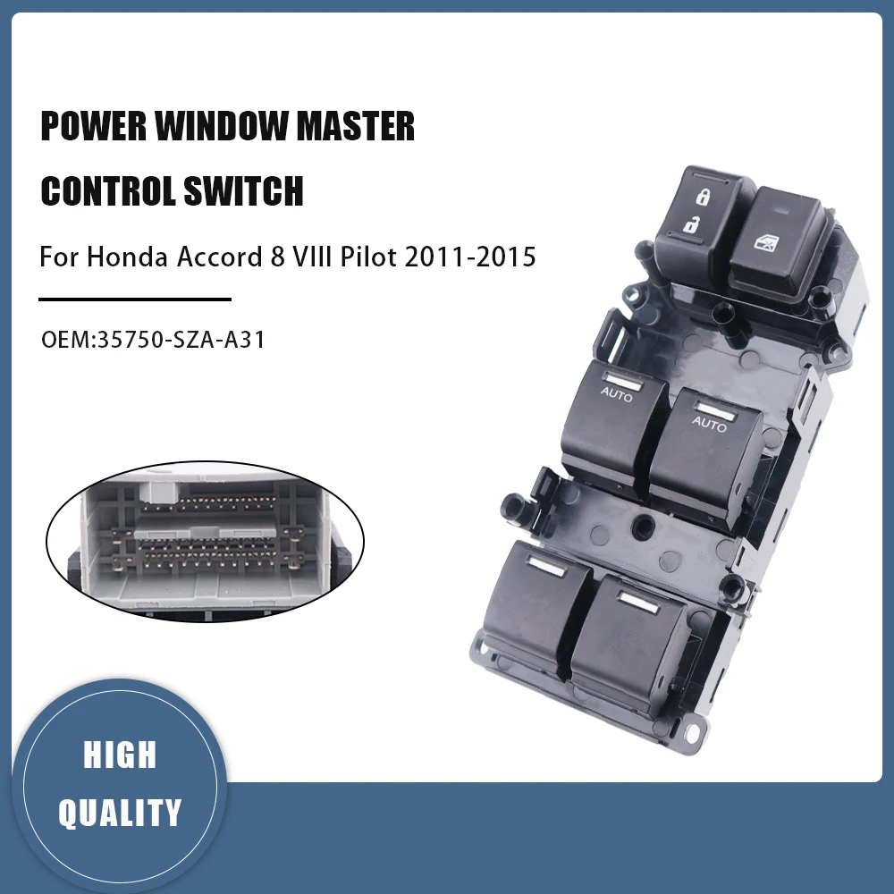 

Двойной автомобильный переключатель стеклоподъемника, главная панель 35750-SZA-A31, 33 + 4 контакта для Honda Accord 8 VIII Pilot 2011-2015 35750SZAA31