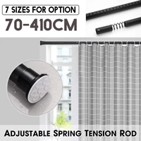 70 410cm no punch shower curtain poles rod adjustable stainless steel spring tension rod rail for clothes towels curtain pole
