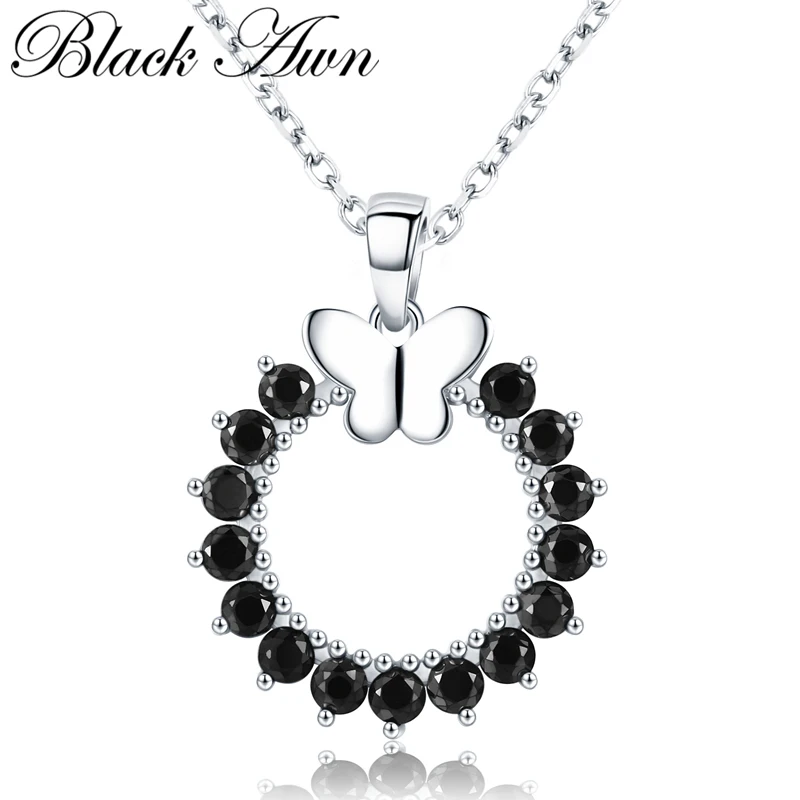 

[BLACK AWN] Trendy Silver Color Necklace for Women Classic Female Bijoux Life Butterfly Pendants Fashion Jewelry K013