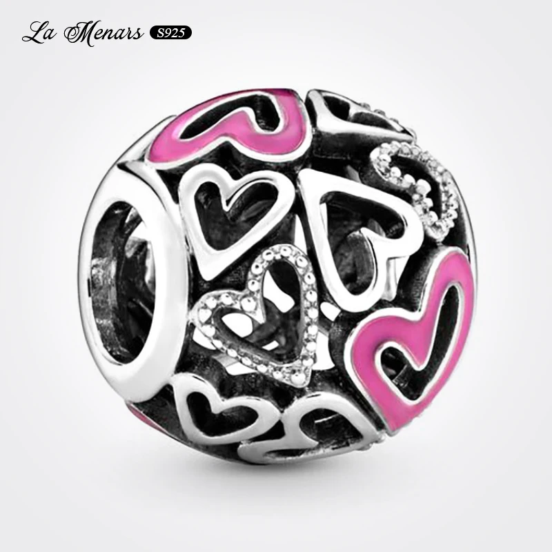 

Pattern Love Bead Charms Fit Original Brand Charm Bracelet Genuine Silver Plating Women Jewelry DIY Making Holiday Gift