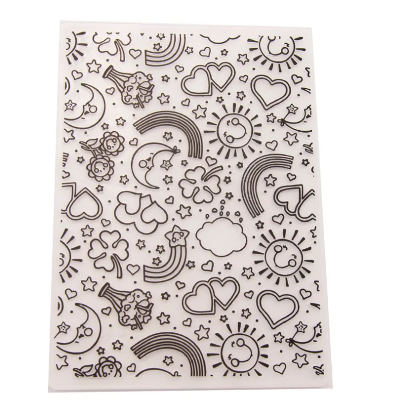 

Moon Love Heart Embossing Folders Plastic Bump Template DIY Scrapbook Indentation Cake Photo Album Card Make Stencil 12.7*17.8cm