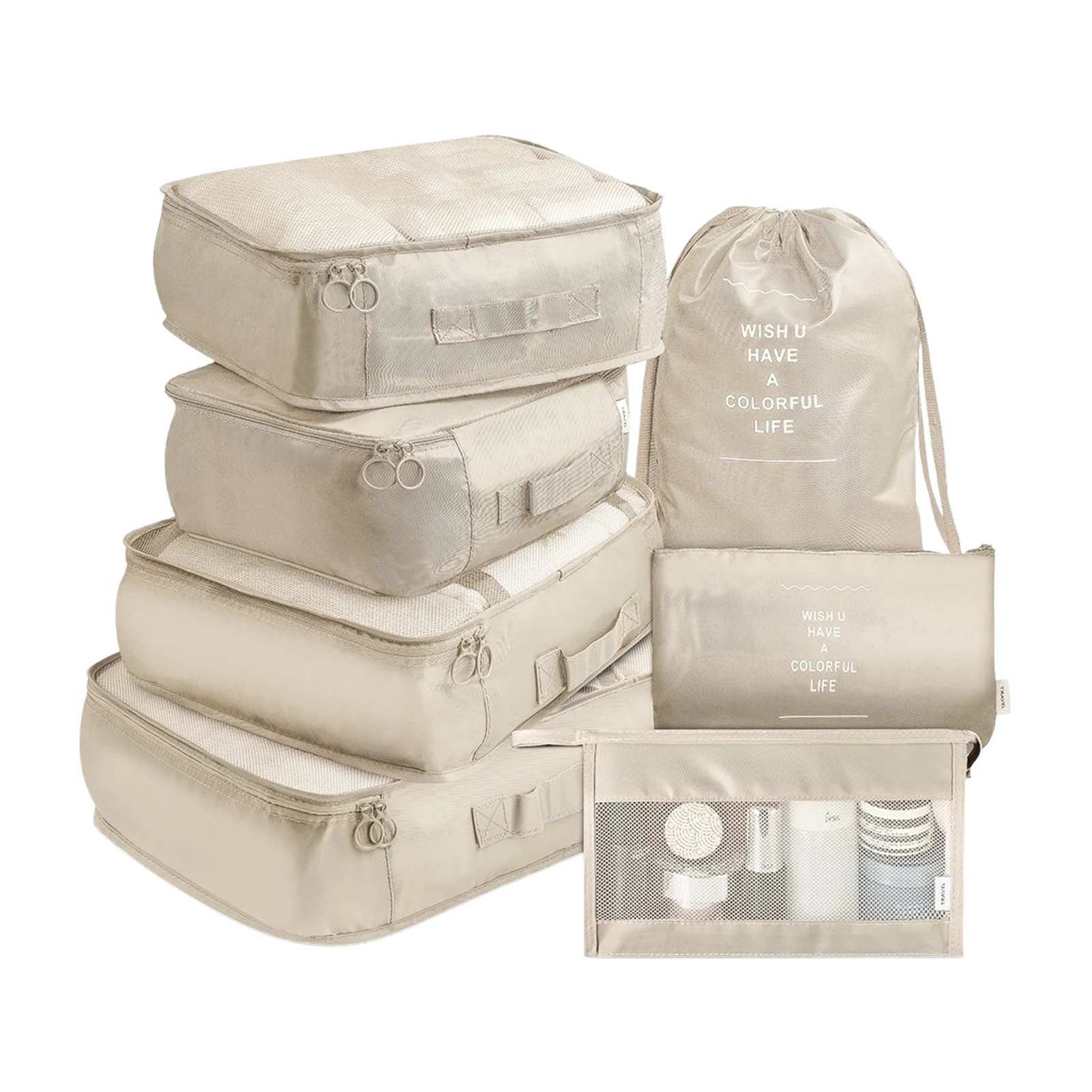 

Packing Cubes For Travel Travel Organizer Storage Bag 7Pcs Travel Luggage Organizers Storage Bags For Clothes Shoes Travel