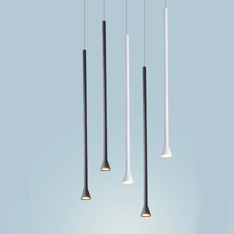 

Creative Long Tube Pendant Light Restaurant Bedroom Bedside Pendant Lamps Kitchen Island Dining Room Suspension Light