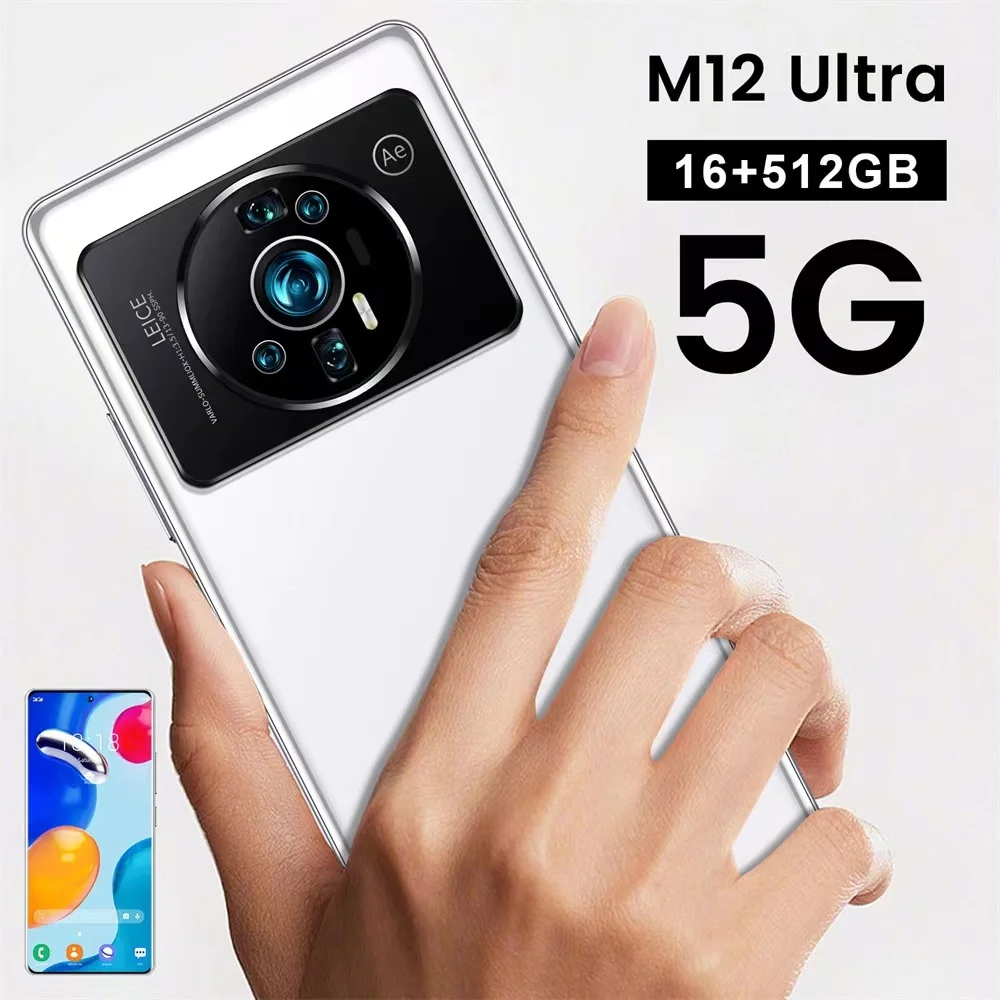 

Global Version M12 Pro Smartphones 5G Dual 6.8 Inch 16GB+1TB 7300mAh 48MP+72MP AI Camera Dual SIM Unlocked Andriod Smart Phone