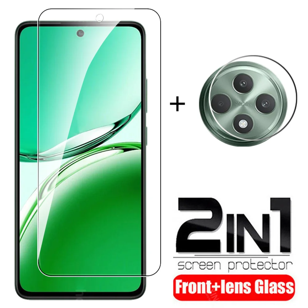 Чехол из закаленного стекла 2 в 1 для Oppo Reno12 F 4G 5G Защитная пленка экрана Reno12F Reno 12 FS