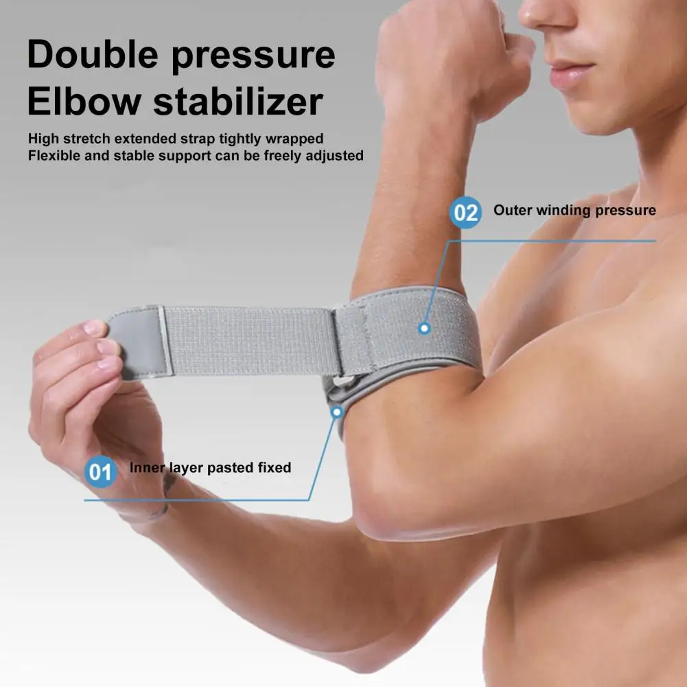 

Elbow Wrap Premium Tennis Elbow Brace Adjustable Fastener Tape Shock-absorbing Breathable Compression Support for Effective