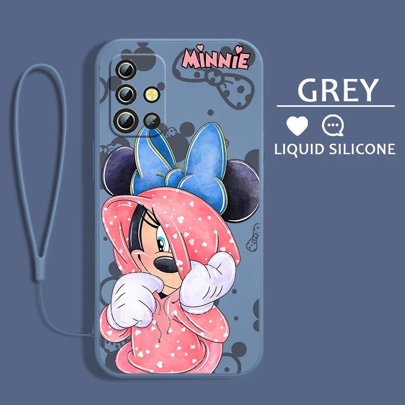 

Disney Mickey Minnie Cute Phone Case For Samsung A54 A34 A04 A14 A13 A12 A31 A91 A81 A71 A51 A11 Core Lite Liquid Rope Cover