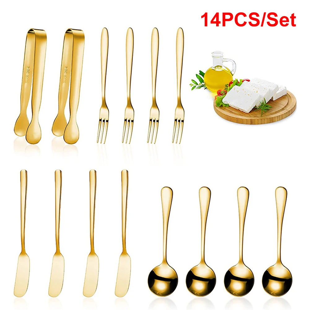 

Cutlery Set Stainless Steel Cutlery Set Butter Knife Dessert Spoon Dinner Fork Tea Ice Spoon Tableware Set