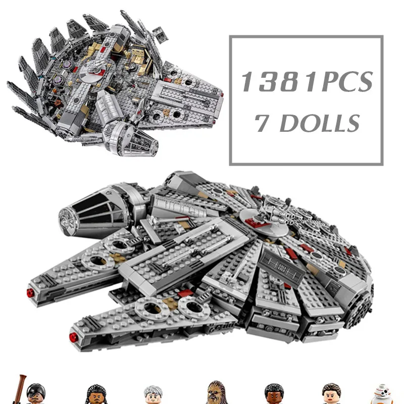 

Disney 1381PCS Stars Falcon SpaceShip Fighter Wars Millennium Force Awakens Figures Building Block Brick Gift Kid Boys Toy