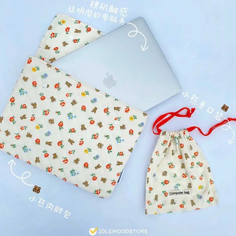 Waterproof 11 14 15.6 Inch Quilted Cotton Laptop Notebook Ba