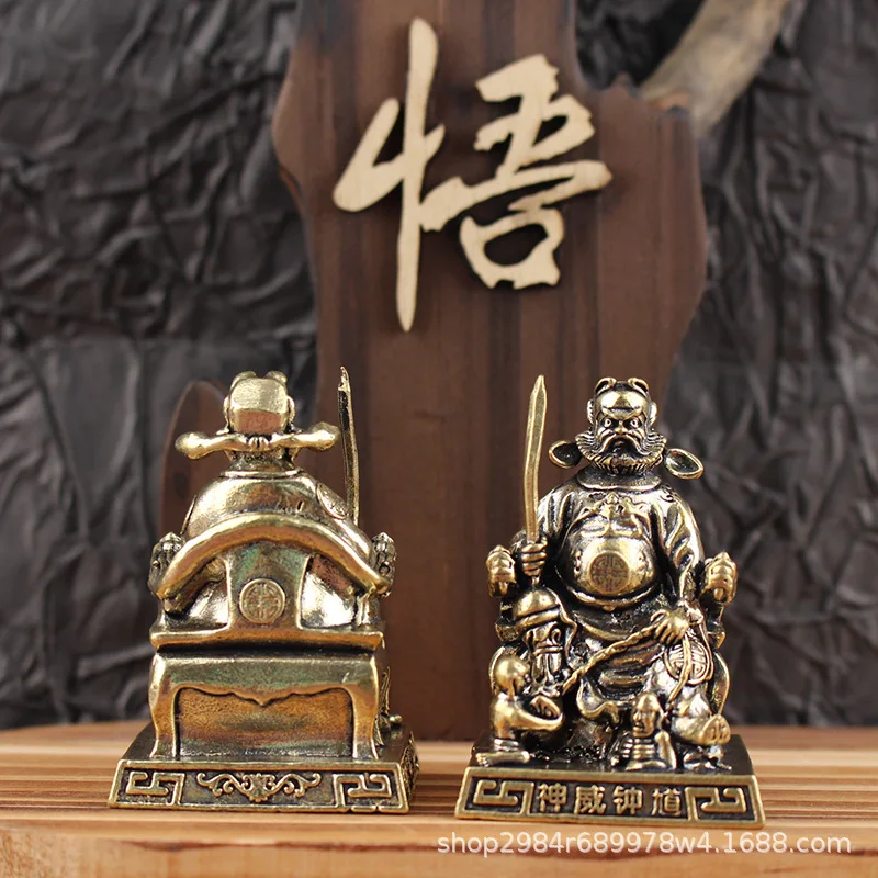 Фото Журнальный столик для гостиной Shenwei Zhong Kui, настольный орнамент, украшение, латунный меч, складной Zho №3