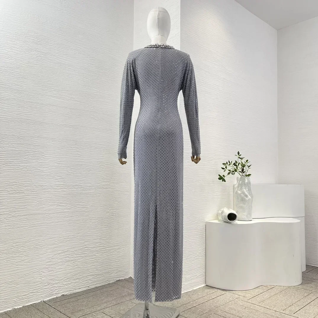 Женское платье-макси с длинным рукавом и юбкой-годе