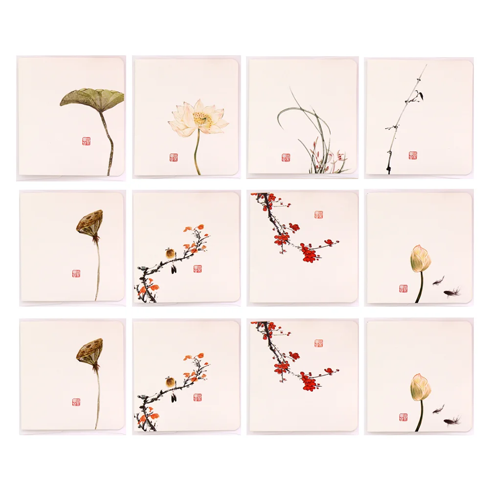 

24 шт., Детские открытки-благословения ручной работы в китайском стиле