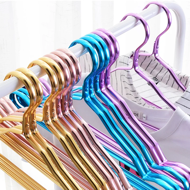 

5pcs Clothes Hangers for Kids Aluminum Alloy Traceless Non-slip Child Clothing Organizer Racks Hanger Dry Hangers Dropshipping