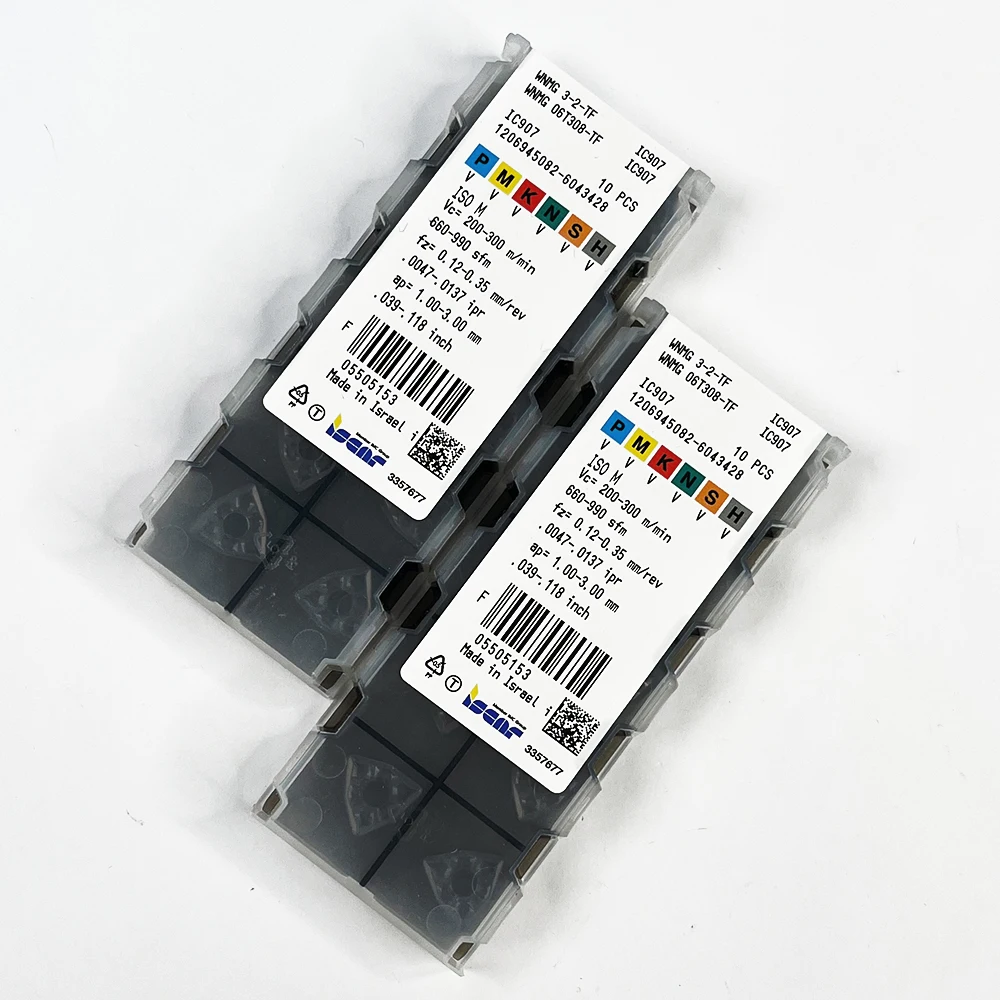 HUAZHICHUN 10 шт. WNMG 06T308-TF IC907 Твердосплавные вставки Внешний токарный инструмент