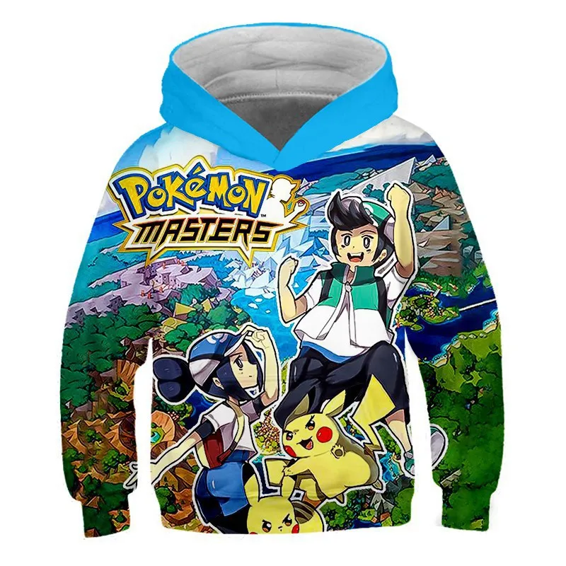 

Anime Pokemon Pikachu Children's Print Cartoon Fashion Hoodies Children's Clothing Boys and Girls Gifts Birthday Clothing