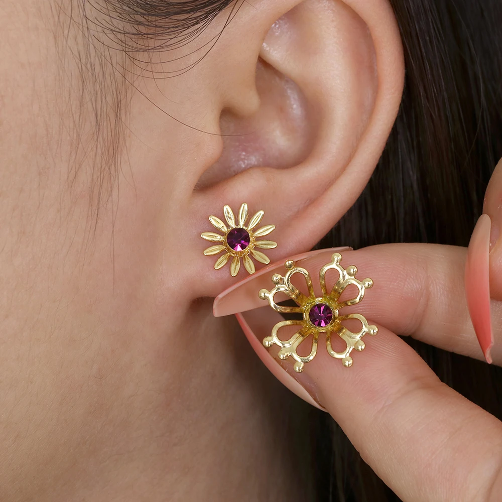 

Daisy Flower Earrings Micro-Inlaid Zircon Jewelry For Women Girls Sweet Cute Flower Small Stud Earrings Accessories New Arrivals