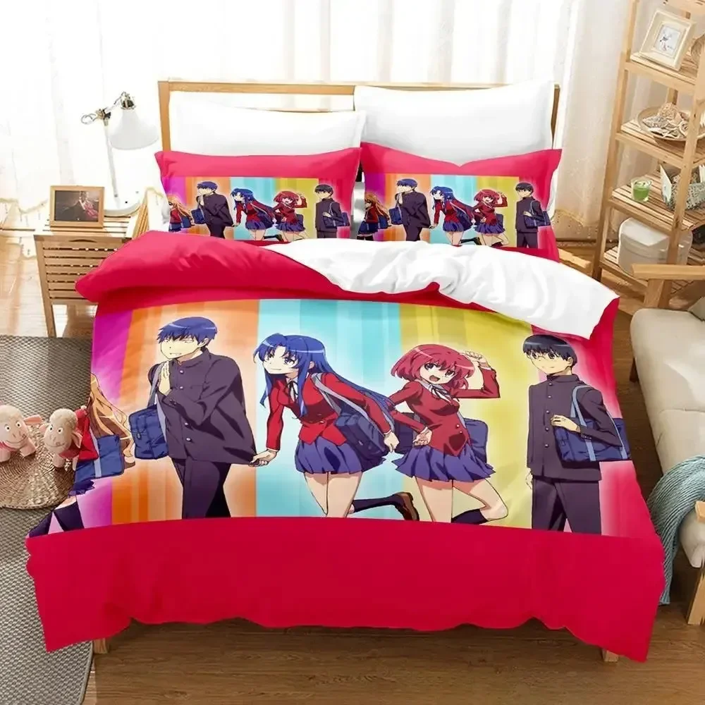 Toradora Bedding Set Single Twin Full Queen King Size Bed Adult Kid Bedroom Duvet cover Sets 3D Print Anime Sheet