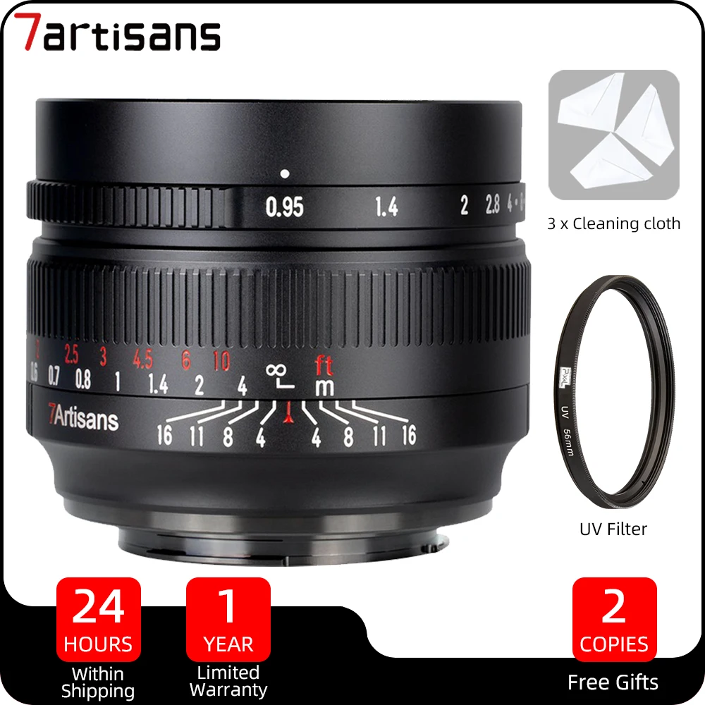 

7artisans 35mm F0.95 APS-C Large Aperture Portrait Lens For Sony E Fuji Fujifilm X Canon EOS-M RF Nikon Z Lumix Olympus M43