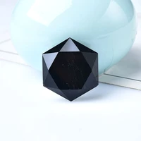 1piecese natural obsidian quartz hexawn black star crystal healing geometric gem decorative direct selling