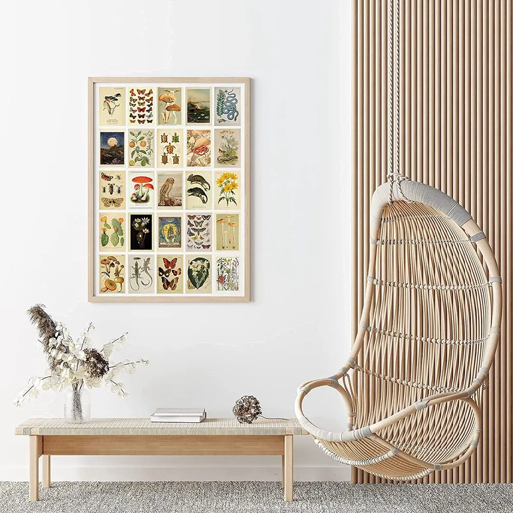 Винтажный Набор для создания эстетических коллажей-50 мини-ботанических