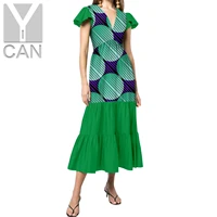 fashion african print dresses for women summer butterfly sleeve patchwork ankara dresses bazin riche african clothes y2225029