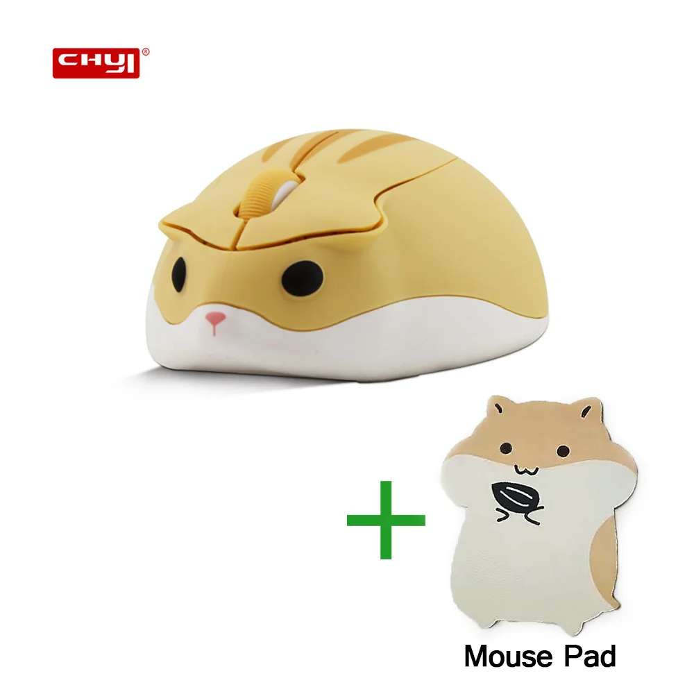 

Cute Cartoon 3D Hamster Mouse Combo 1600 DPI 2.4GHz USB Wireless Mause Ergonomical Matte Mute Mice for PC Laptop New Year Gift
