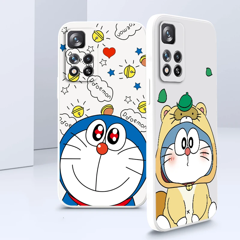 

Doraemon Anime Cartoon Art Liquid Rope Soft Cover Phone Case For Xiaomi Redmi Note 11 11S 11T 10S 10 9S 9T 9 8T 8 Pro Plus 5G