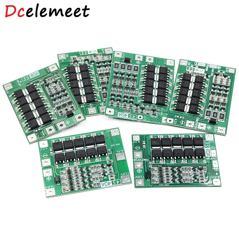 

3S/4S 60A 40A Li-ion Lithium Battery Charger Protection Board 18650 BMS For Drill Motor 11.1V/12.6V/14.8V/16.8V Balance/Enhance