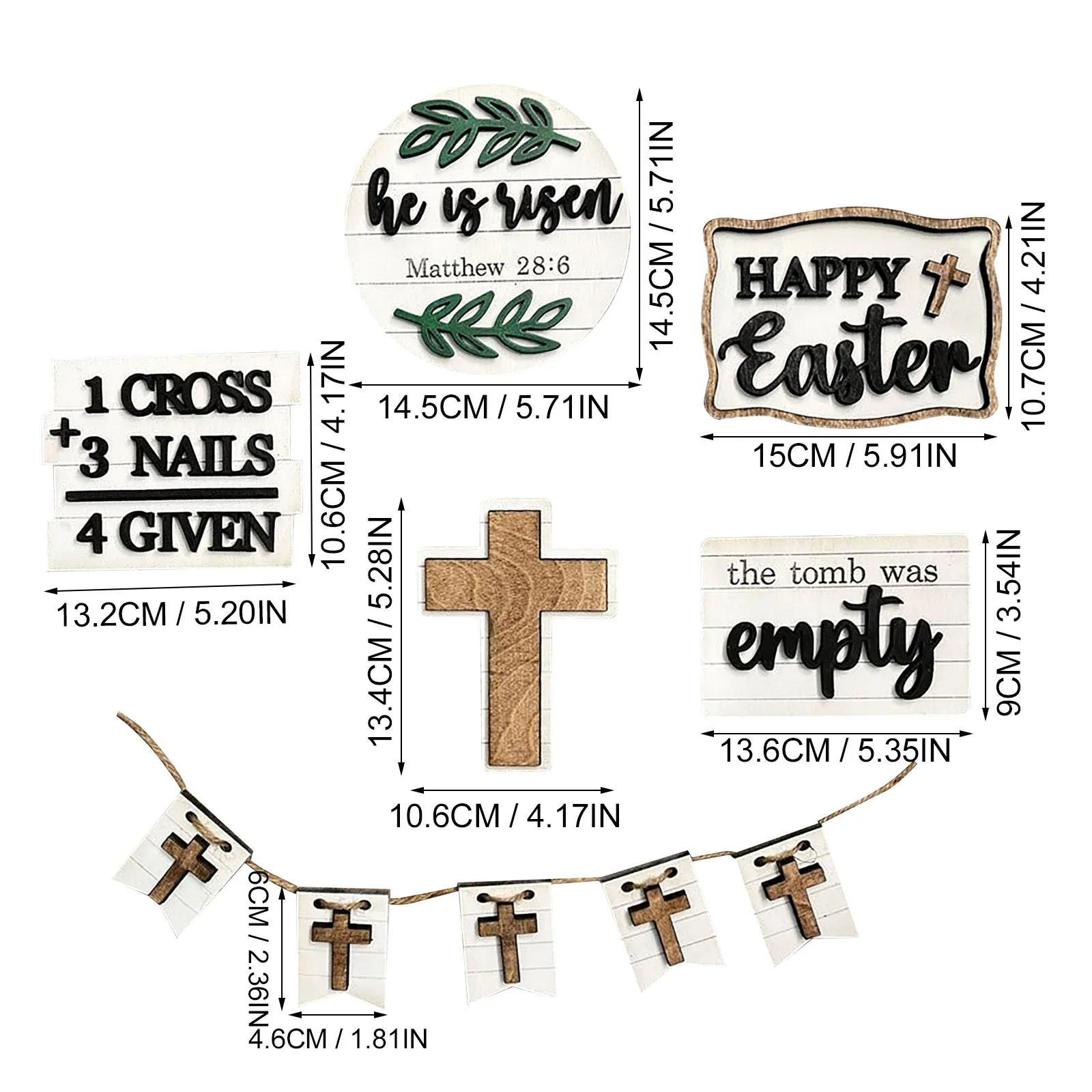 

3d style Easter 6Piece Layered Tray Decorative Bundle Homeware Set Tray Decor