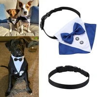 new comfortable white collar dog cat grooming adjustable cute tuxedo bow ties dog necktie dog suit formal tie