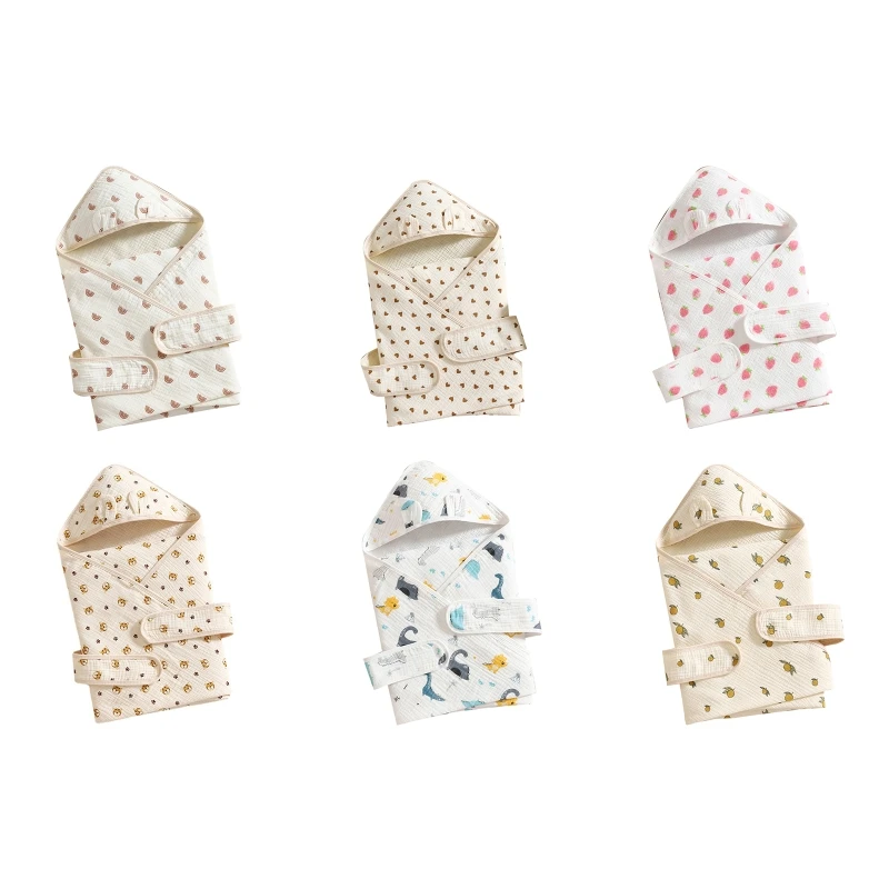 

Newborn Receiving Blanket Breathable Baby Wrap Swaddle Blanket w/ Hood Cotton Infant Sleeping Bag Swaddling Wrap Blanket