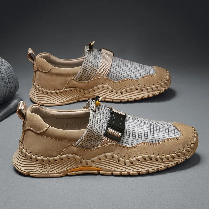 

Сандалии мужские кожаные на платформе, модная уличная пляжная обувь, повседневные шлепанцы, для прогулок, роскошные спортивные, плоская подошва, для пешего туризма, лето 2023