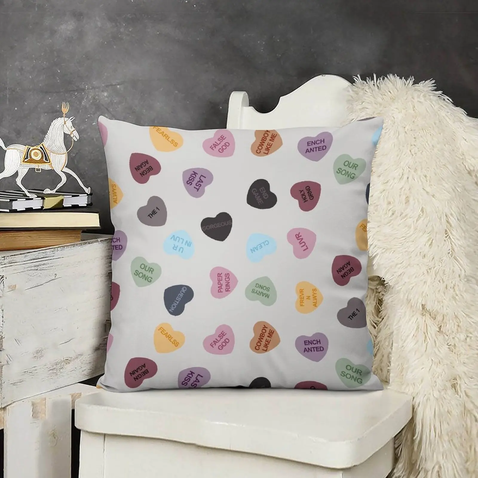 Eras Candy Hearts домашний декор Merch Fandom маленькая поддержка HECKINFAROUT диванная подушка