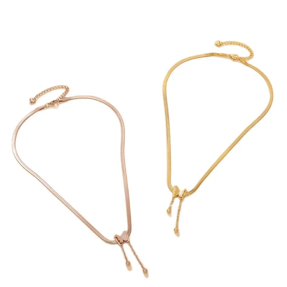 

Маленькая Роскошная подвеска-бабочка из нержавеющей стали, модное женское ожерелье с кисточкой из титановой стали