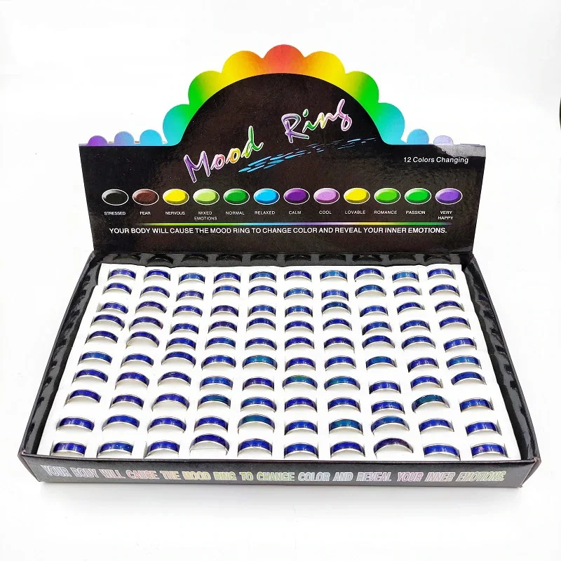 

50/100pcs/Lot Change Mood Rings Temperature Control Accessories for Women Emotion Feeling Changeable Charm Jewelry Wholesale