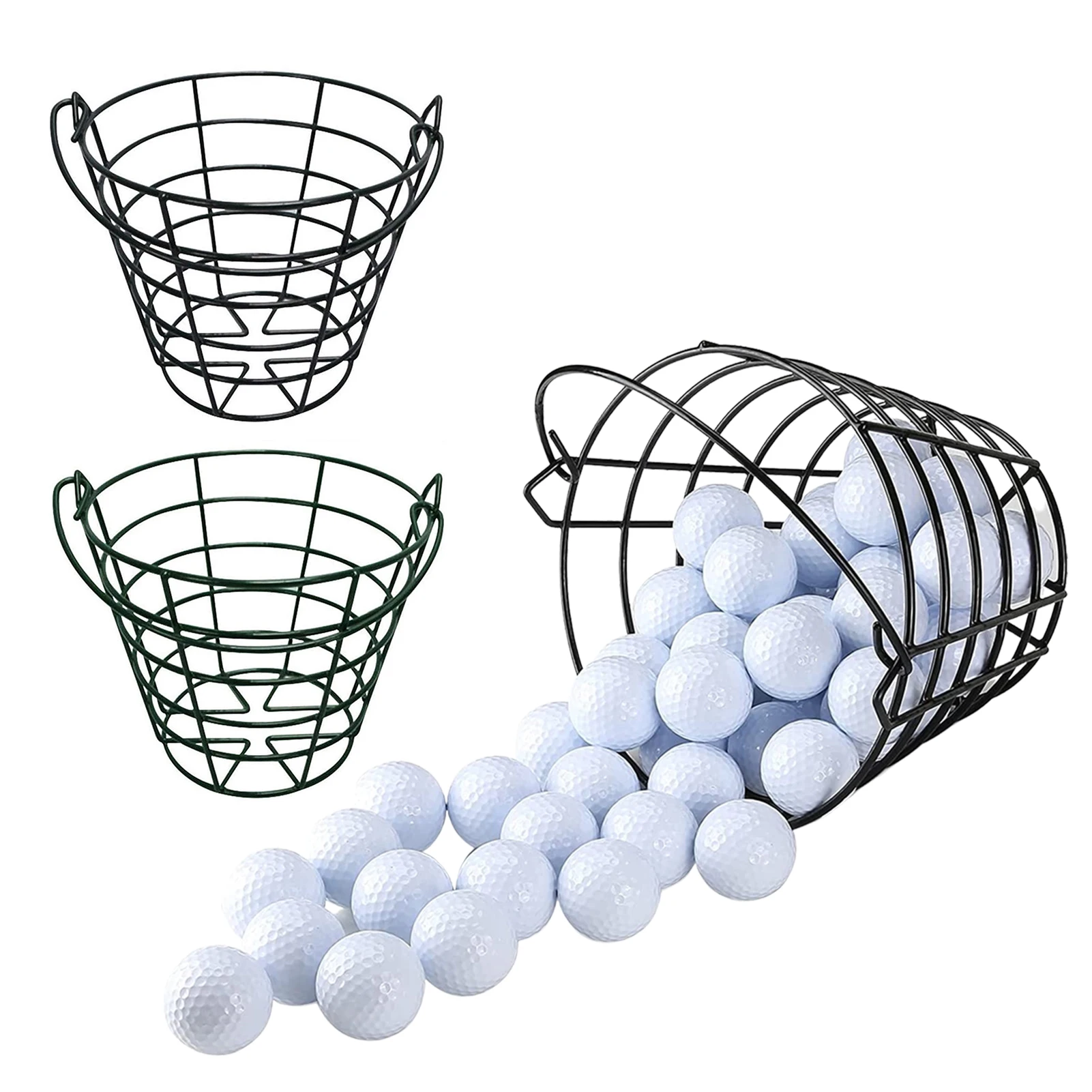 

Iron Golf Ball Container Portable Golf Ball Holding Basket Durable Ball Carrying Container Holds 50 Balls Durable To Use