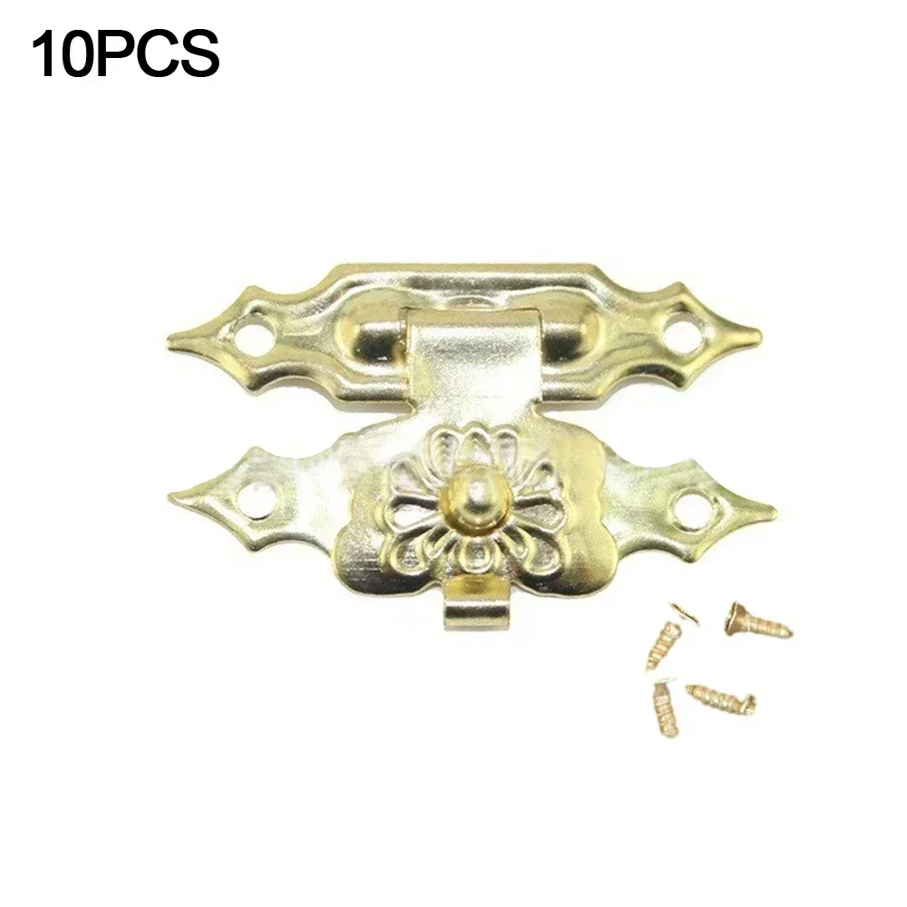 10 шт., винтажный замок, деревянный чехол, защелка, шкатулка для драгоценностей, чемодан, замок с засовом, античная латунь, винтажная пряжка для шкафа, замки для чехла
