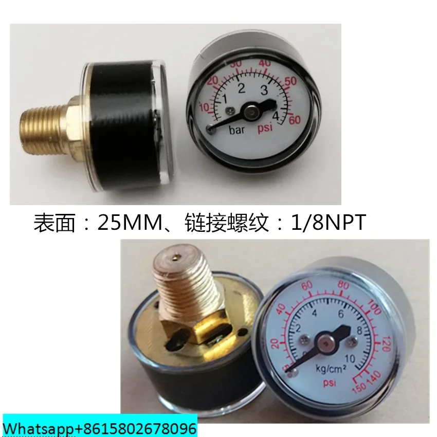 Миниатюрный осевой манометр 25 мм 4 кг 2 10 дисплей измеритель давления воздуха и