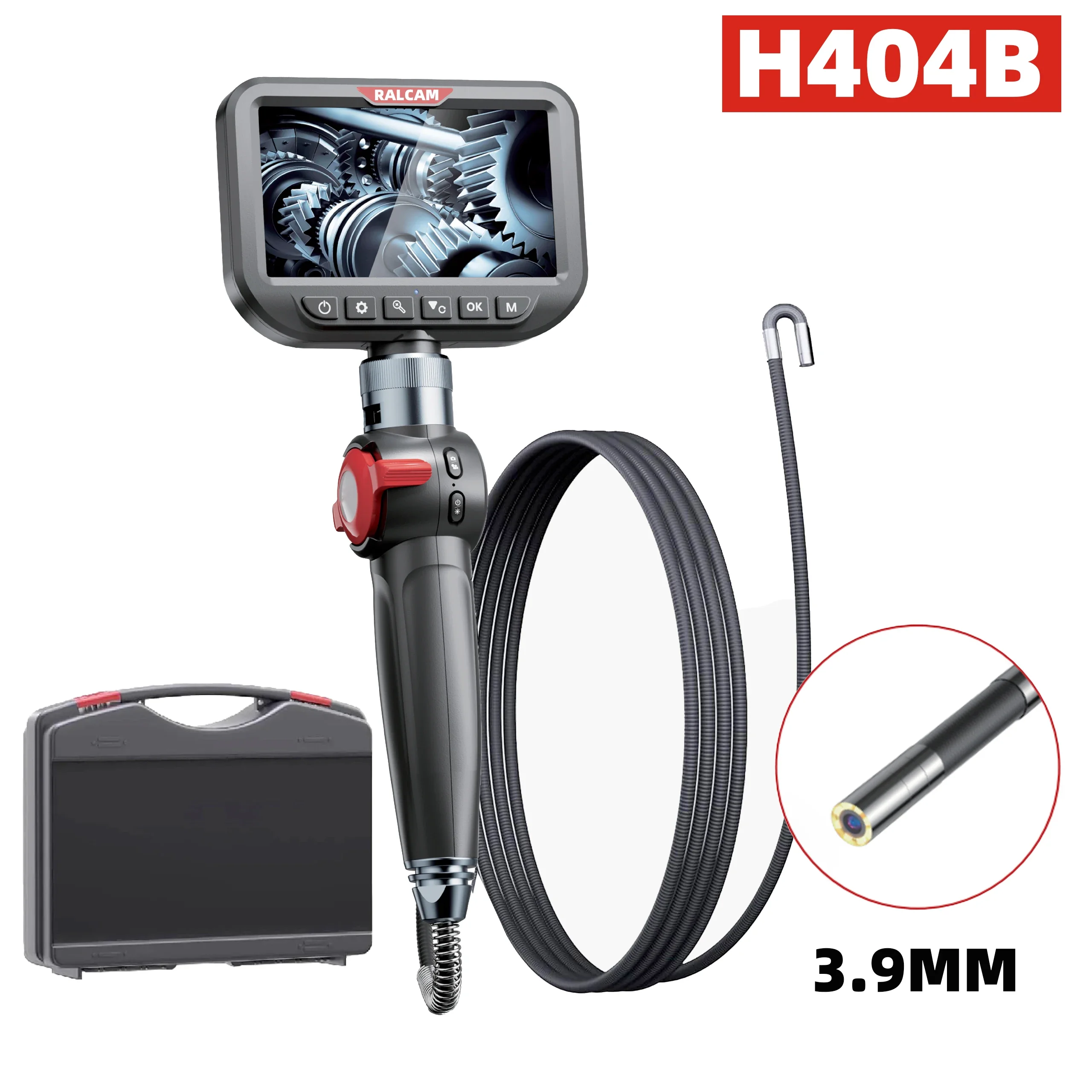 Шарнирный бороскоп Ralcam двухсторонний 180 ° Эндоскопическая инспекционная камера 3