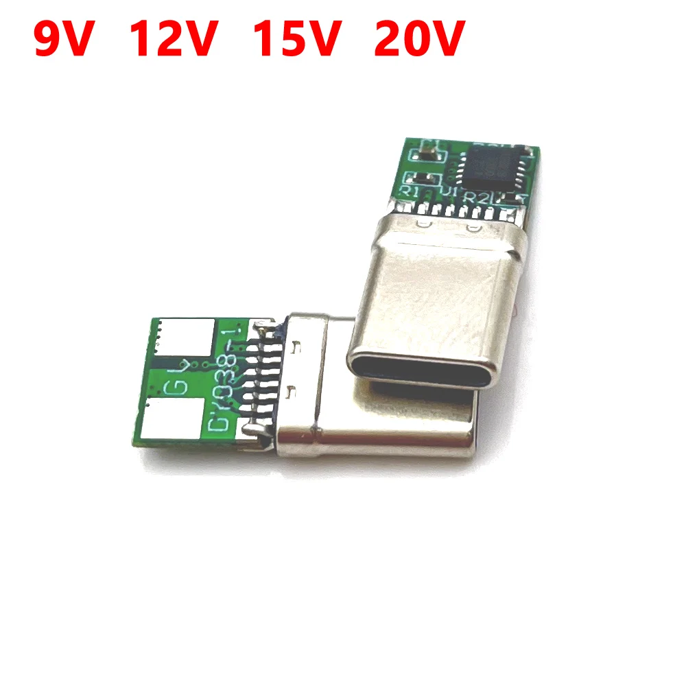 

20pcs Type-C PD2.0 PD3.0 QC to DC 5V 9V12V 15V 20V Spoof Scam Fast Charge Trigger Polling Detector USB-C PD male plug connector