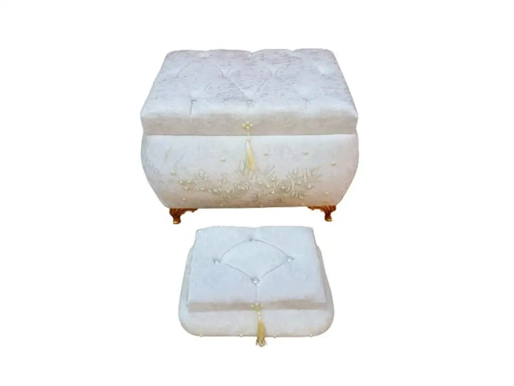

Monaco Luxury Cubic Zirconia Tassels 2'li Dower chest Cream