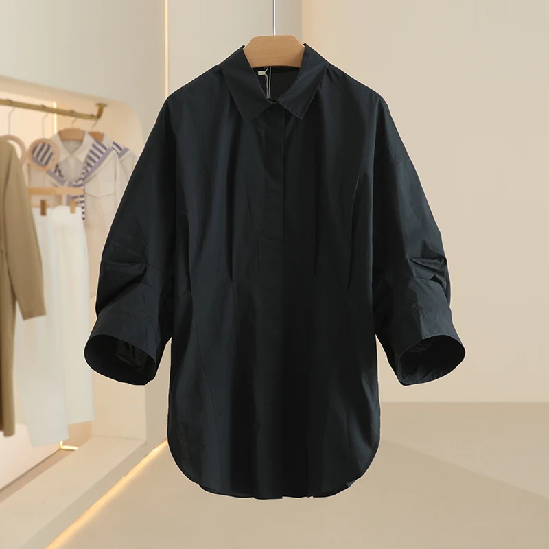 Флагманский [C] Design Sense простые и универсальные свободные рубашки осень 2023 новинка