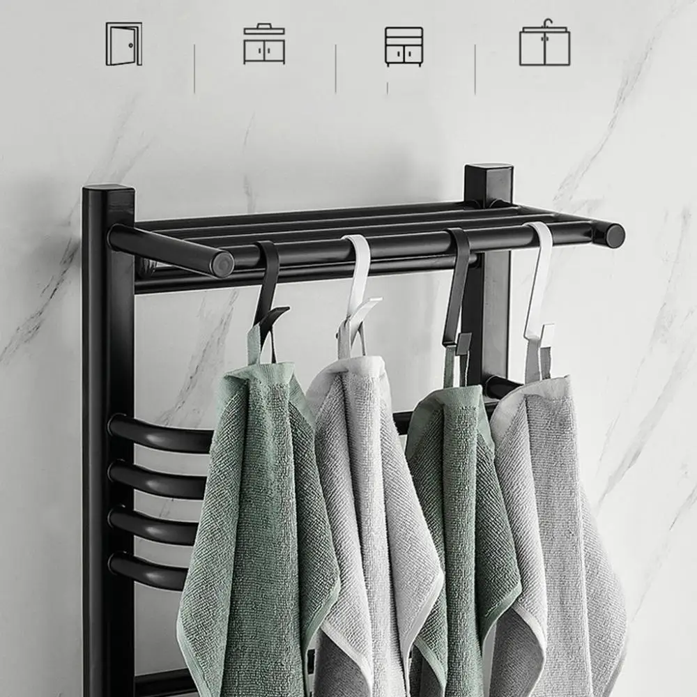 

1 Pcs Aluminium Alloy Useful Multifunctional Punching-free Pothooks Radiator Hanger Bathroom Organizer Wall Hook